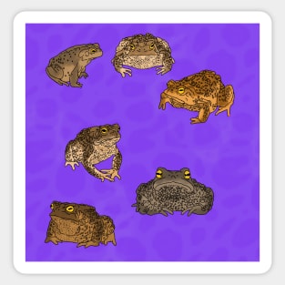 Toads Pattern Purple Sticker